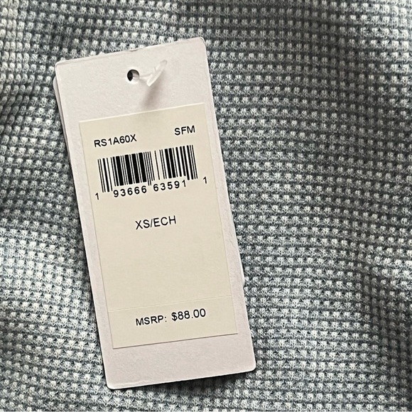 Splendid shorts tie waist thermal waffle mineral wash raw hem blue size XS - Picture 7 of 12